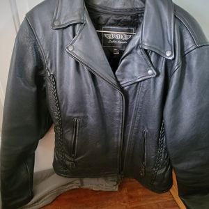 Unik Ladies Leather Jacket size LG with liner
